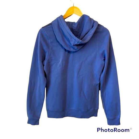 Adidas Hooded Sweatshirt With pocket Color Blue & Black Unisex Size Small - Picture 3 of 6